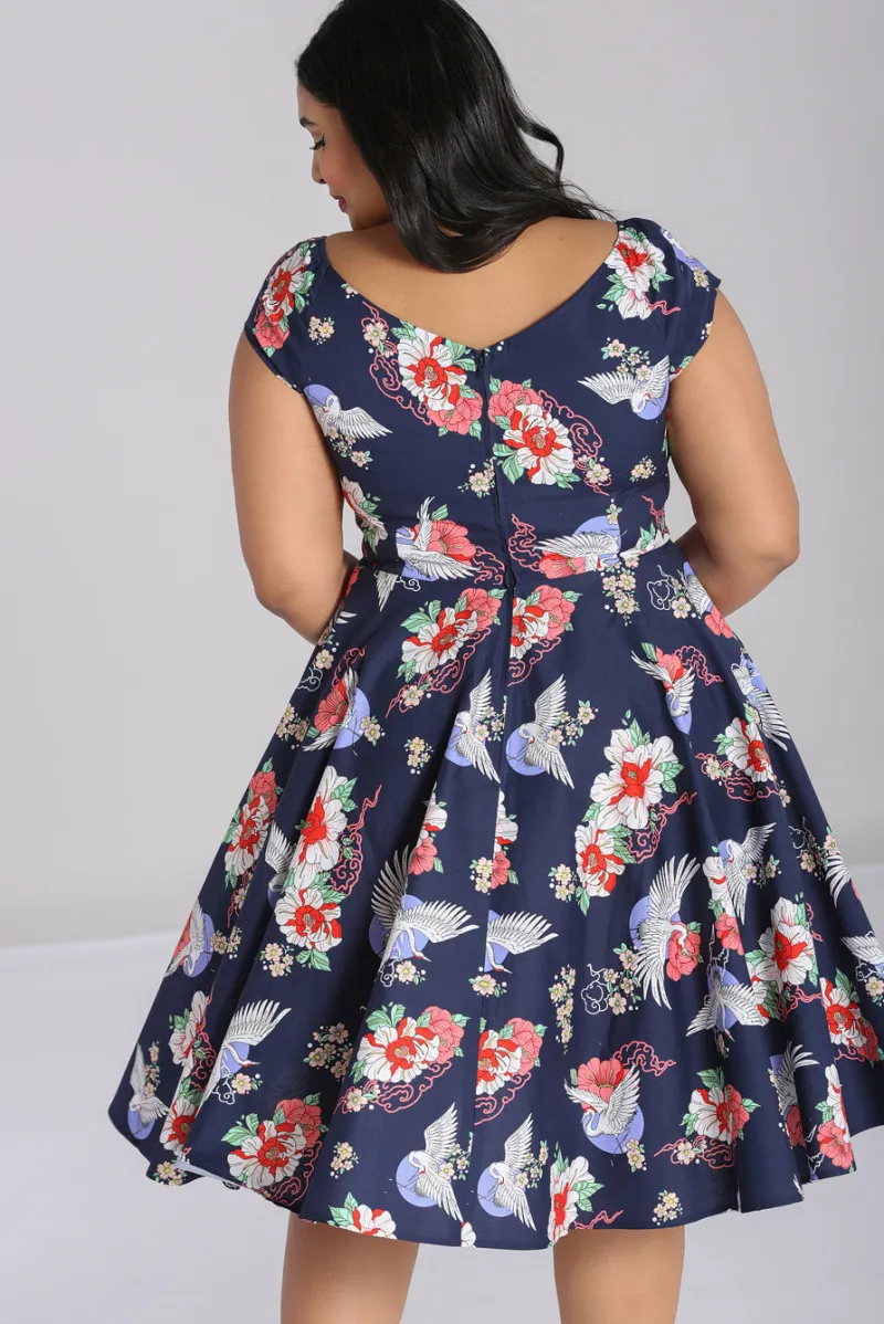 Hell Bunny Dresses|Dresses With Pockets>Misa Midi Dress Navy