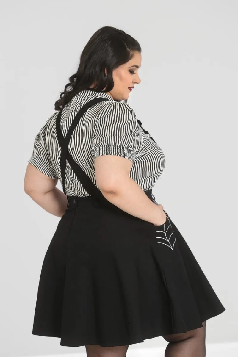 Hell Bunny Dresses|Dresses With Pockets>Miss Muffet Pinafore Dress Black