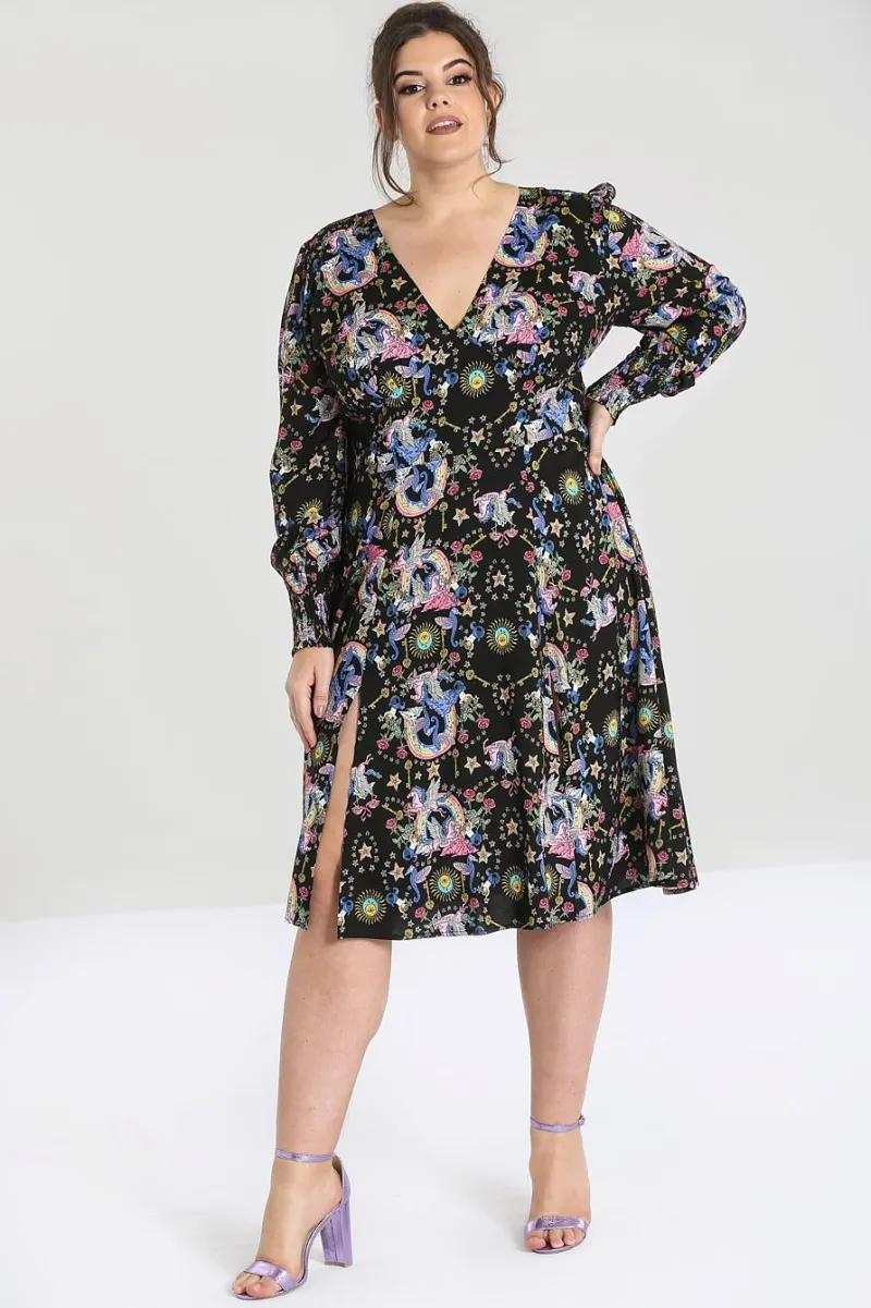 Hell Bunny Dresses>Moondance Mid Dress Black
