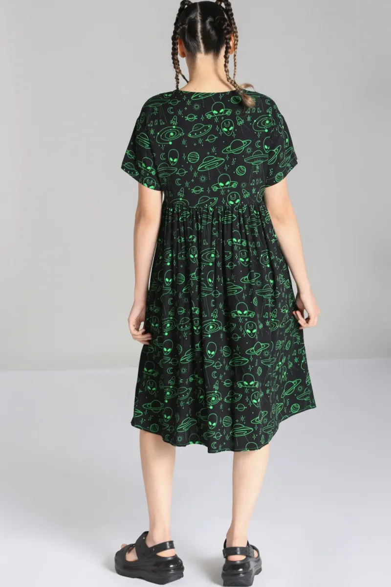 Hell Bunny Dresses>Mulder Dress Green