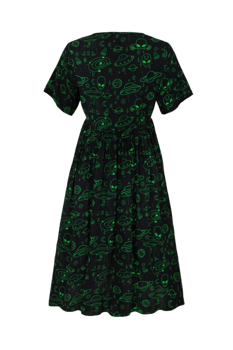 Hell Bunny Dresses>Mulder Dress Green