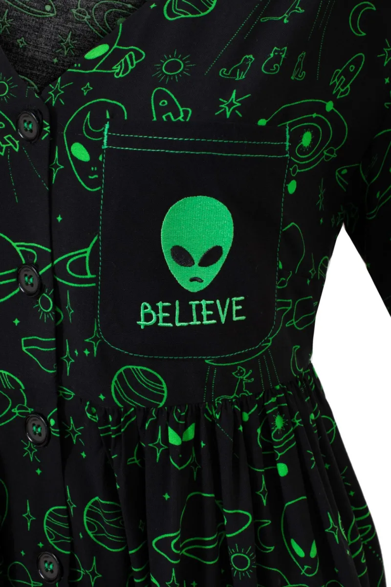 Hell Bunny Dresses>Mulder Dress Green