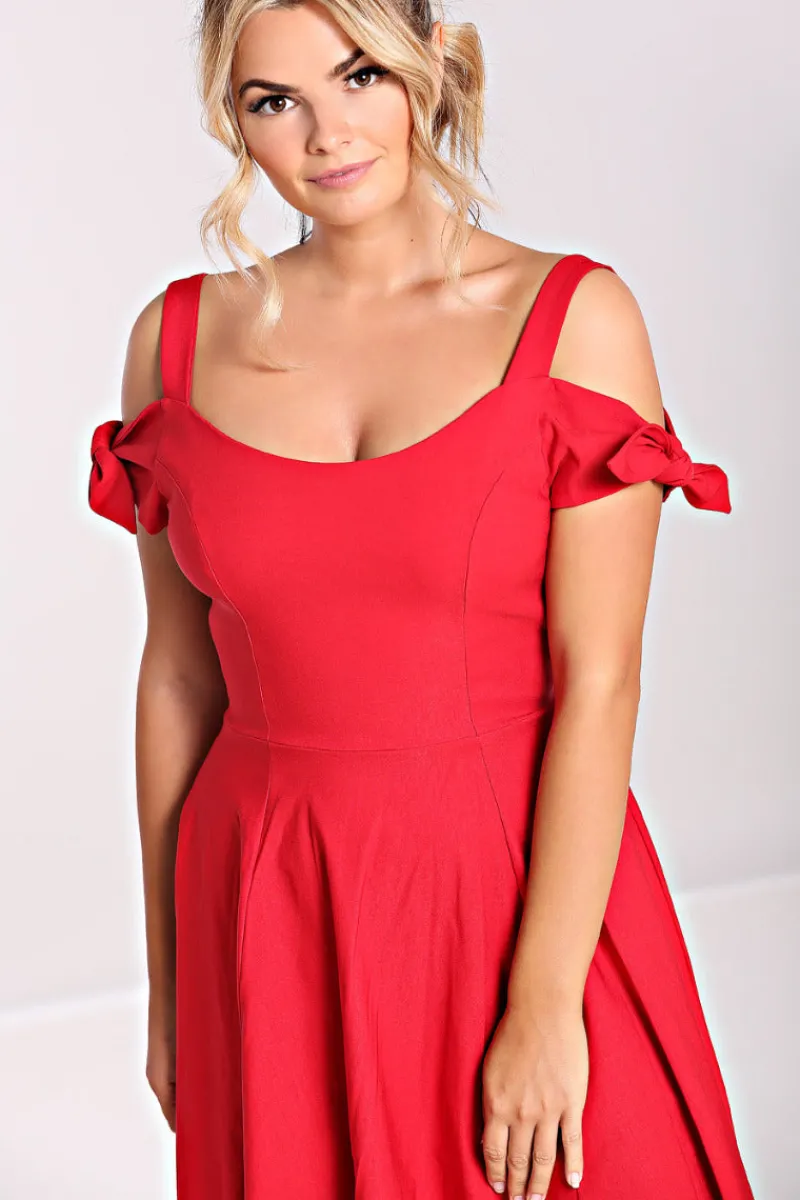 Hell Bunny Dresses|Vintage Dresses>Nancy Dress Red