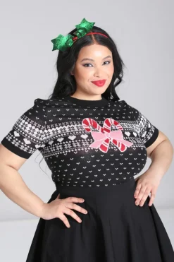 Hell Bunny Tops|Knitwear>Natalie Top Black