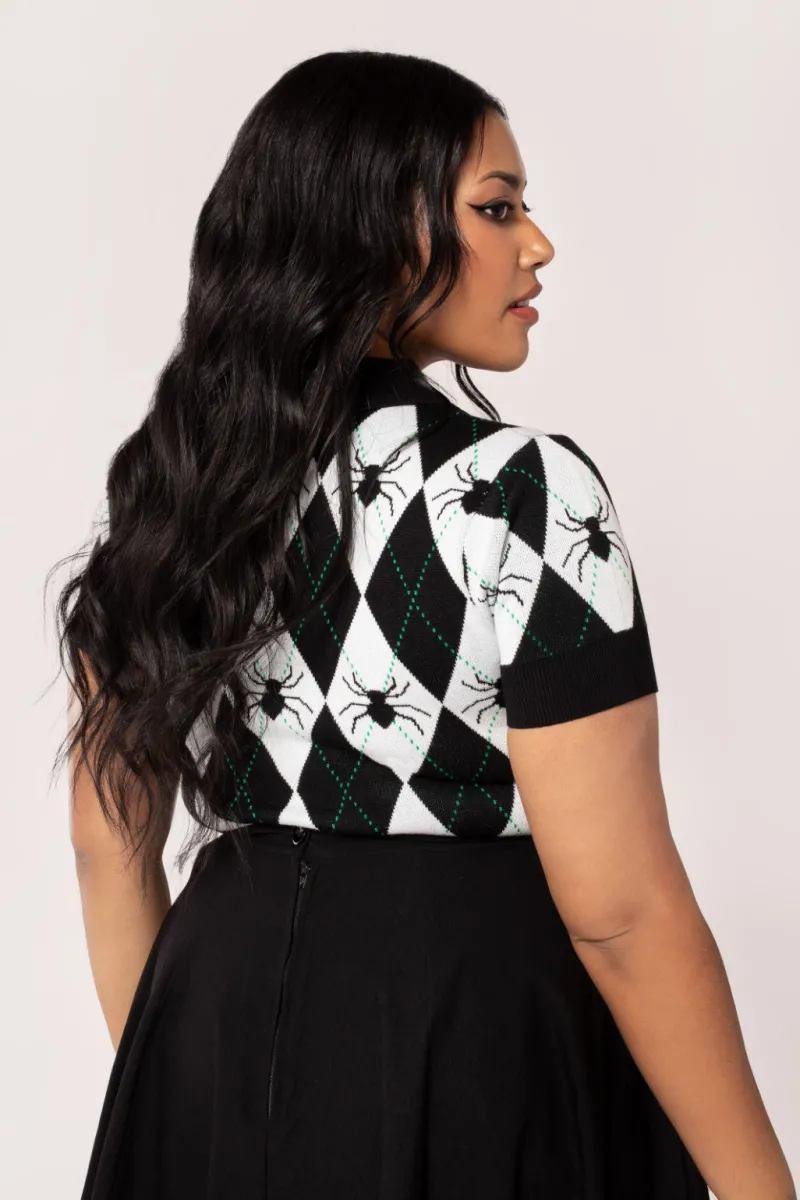 Hell Bunny Tops|Knitwear>Natasha Top Black/White