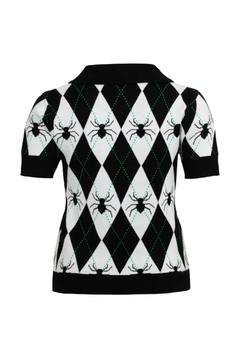 Hell Bunny Tops|Knitwear>Natasha Top Black/White
