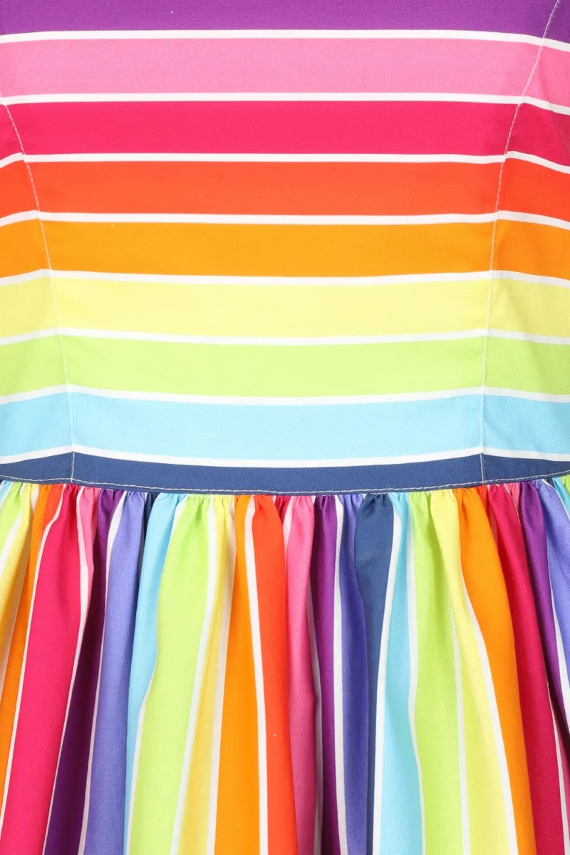 Hell Bunny Dresses>New Over The Rainbow Dress MultiColour