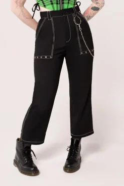 Hell Bunny Trousers & Shorts|Trousers & Shorts>Obsidian Trousers Black