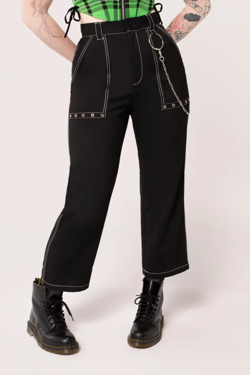 Hell Bunny Trousers & Shorts|Trousers & Shorts>Obsidian Trousers Black