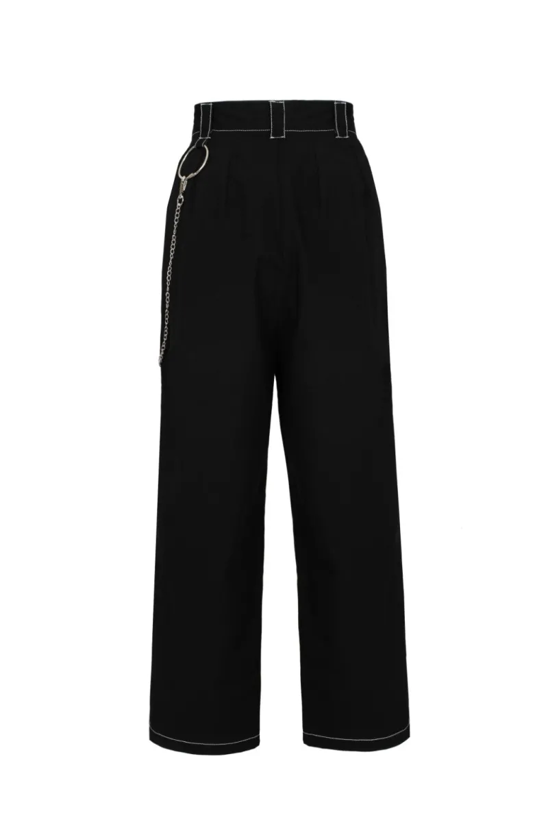 Hell Bunny Trousers & Shorts|Trousers & Shorts>Obsidian Trousers Black