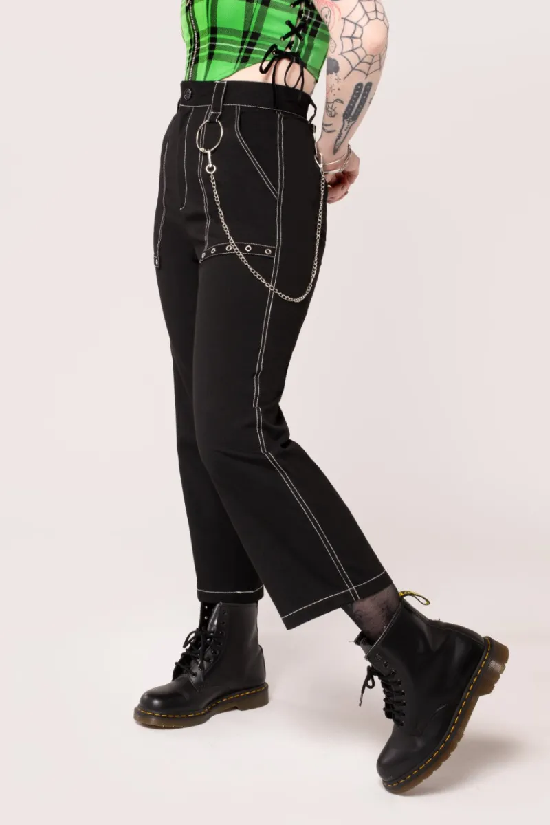Hell Bunny Trousers & Shorts|Trousers & Shorts>Obsidian Trousers Black