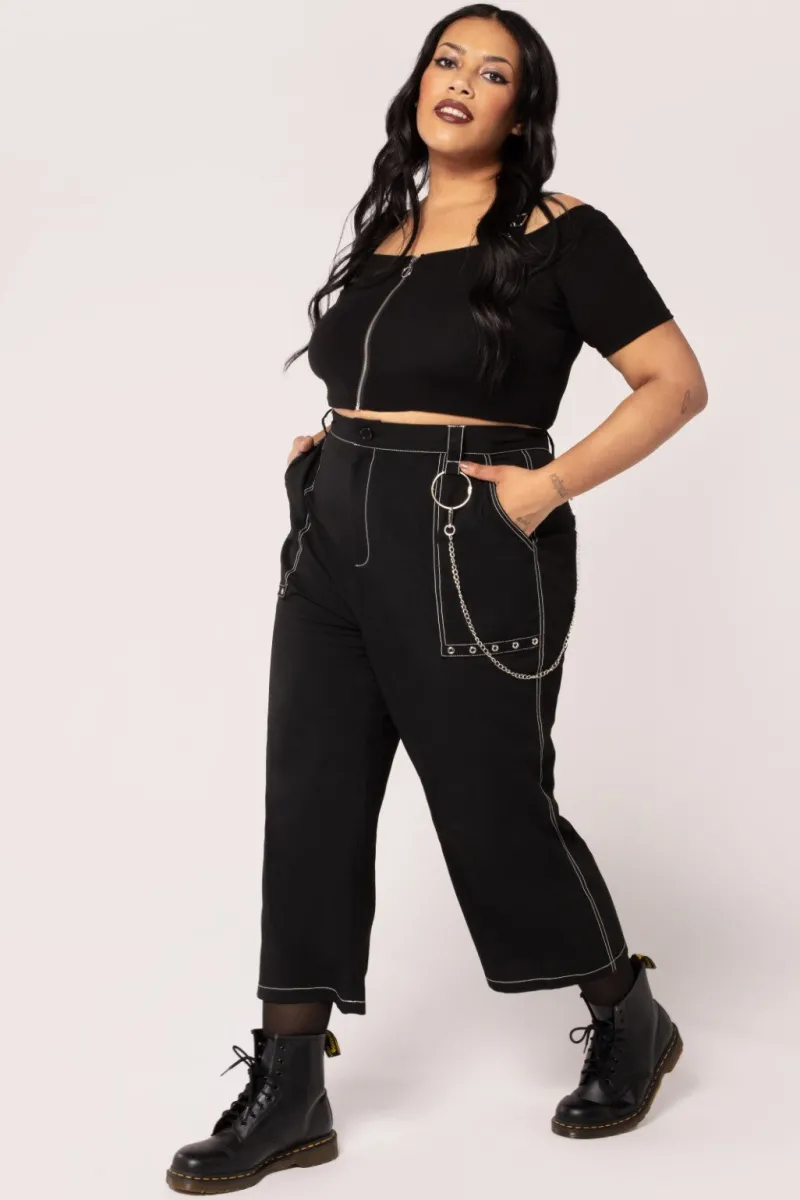 Hell Bunny Trousers & Shorts|Trousers & Shorts>Obsidian Trousers Black
