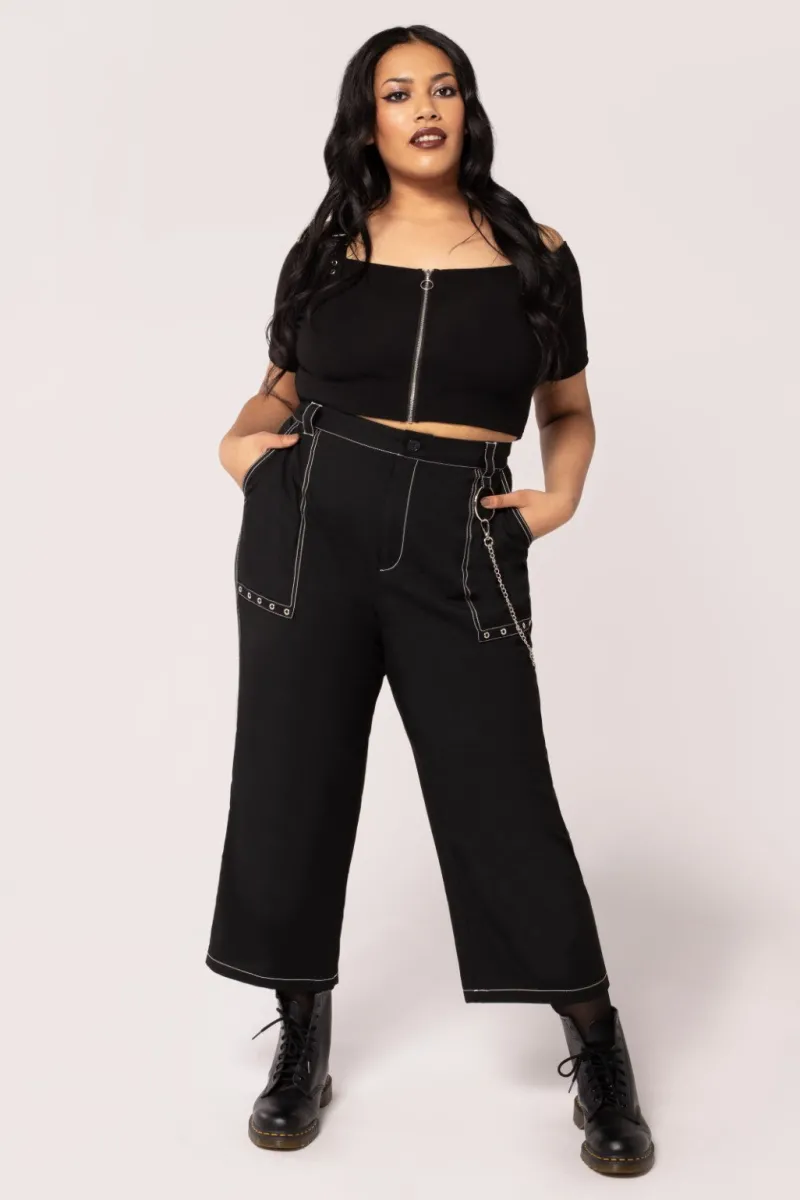 Hell Bunny Trousers & Shorts|Trousers & Shorts>Obsidian Trousers Black