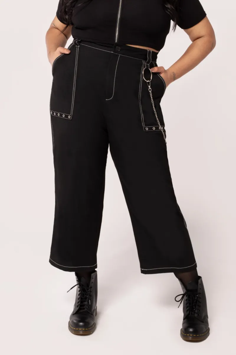 Hell Bunny Trousers & Shorts|Trousers & Shorts>Obsidian Trousers Black
