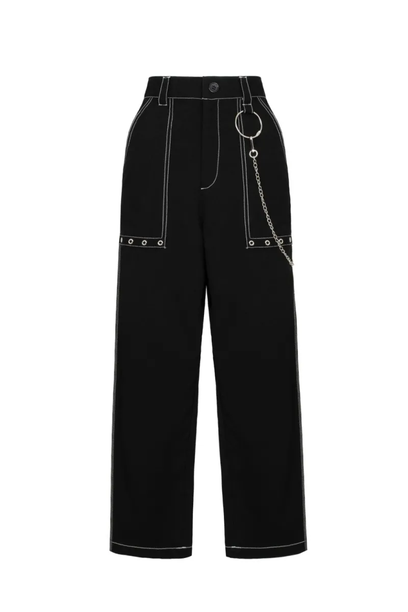 Hell Bunny Trousers & Shorts|Trousers & Shorts>Obsidian Trousers Black