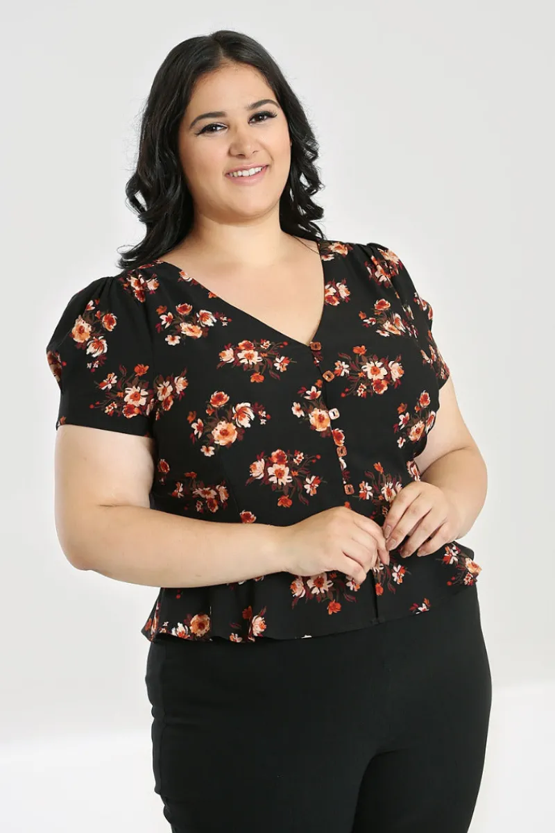 Hell Bunny Tops|Blouses>Orla Blouse Black