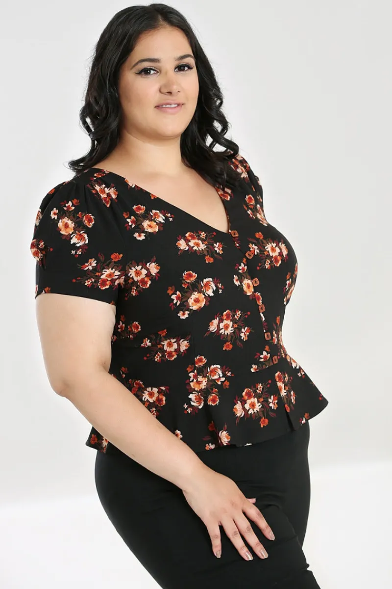Hell Bunny Tops|Blouses>Orla Blouse Black