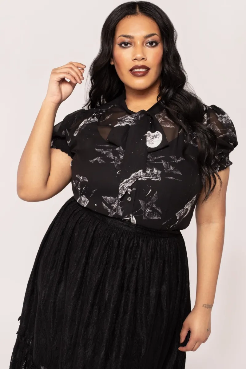 Hell Bunny Tops|Blouses>Over The Moon Blouse Black