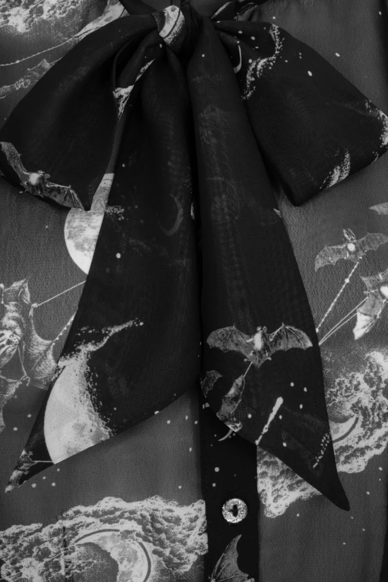 Hell Bunny Tops|Blouses>Over The Moon Blouse Black