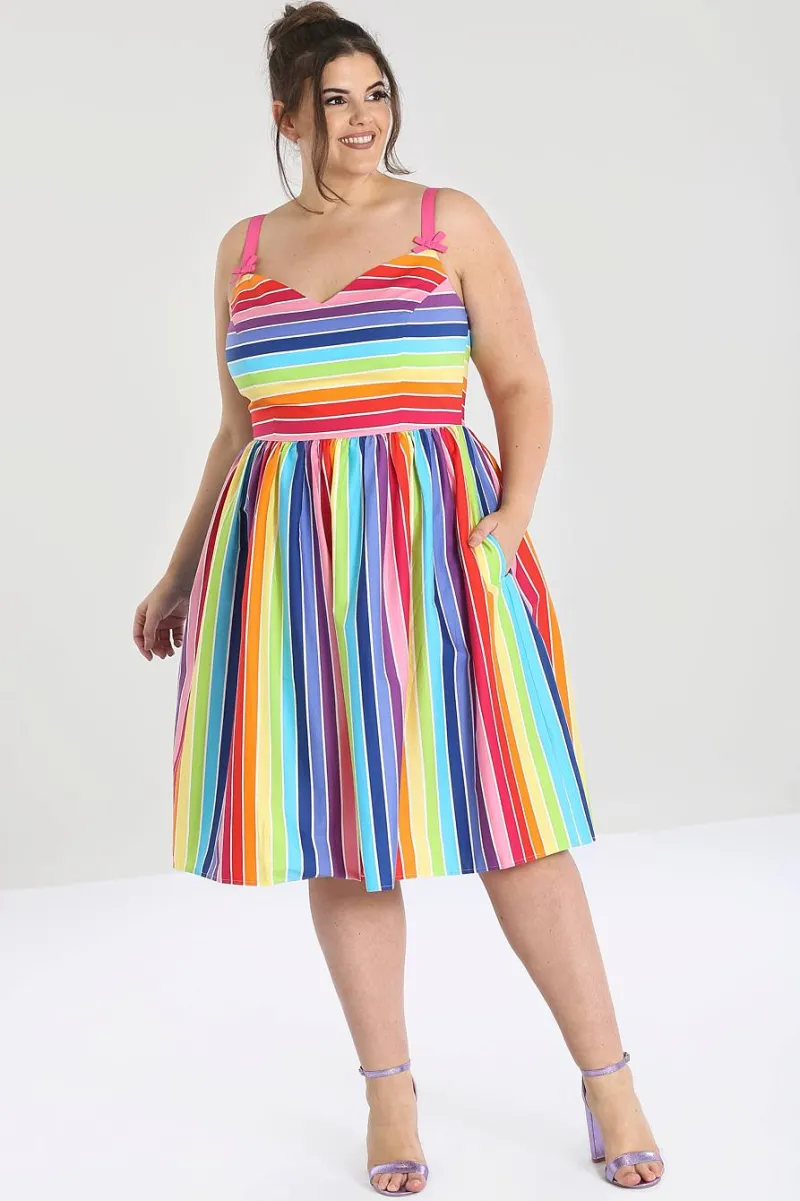 Hell Bunny Dresses|Dresses>Over The Rainbow 50's Dress MultiColour