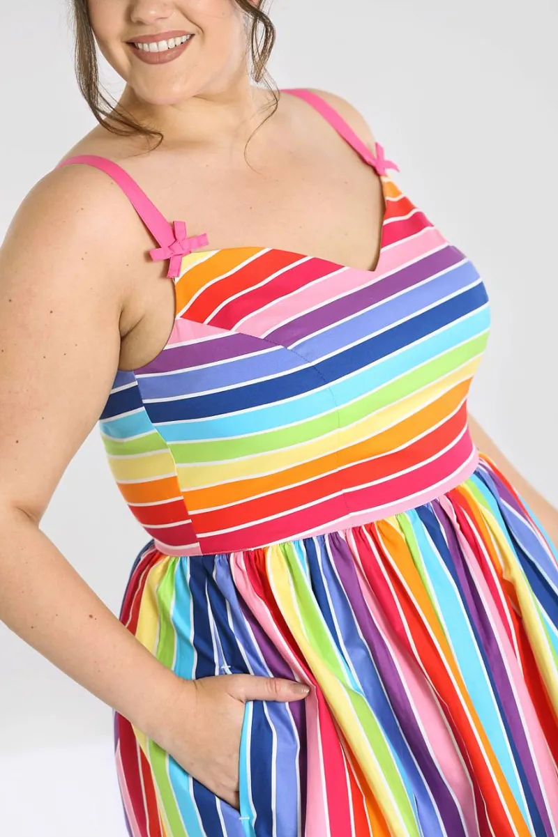 Hell Bunny Dresses|Dresses>Over The Rainbow 50's Dress MultiColour