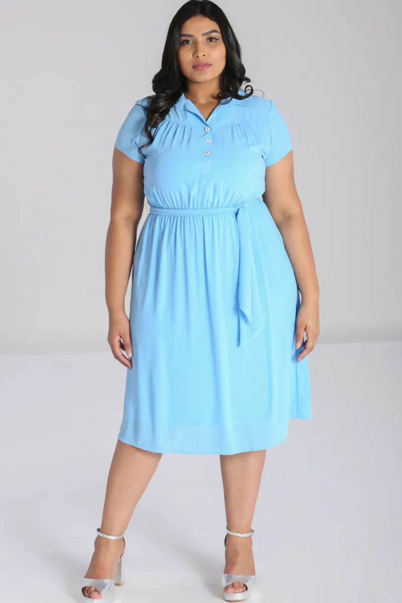 Hell Bunny Dresses>Pearl Dress Blue