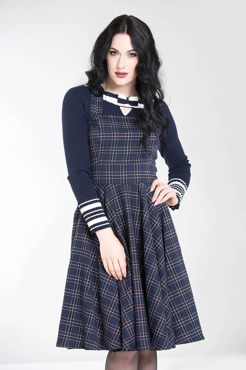 Hell Bunny Dresses|Dresses>Peebles Pinafore Dress Sale Navy