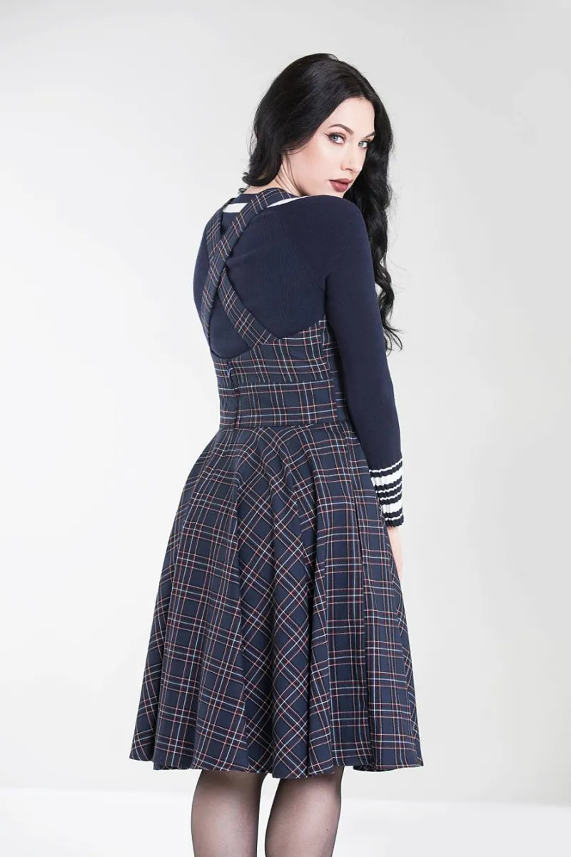 Hell Bunny Dresses|Dresses>Peebles Pinafore Dress Sale Navy