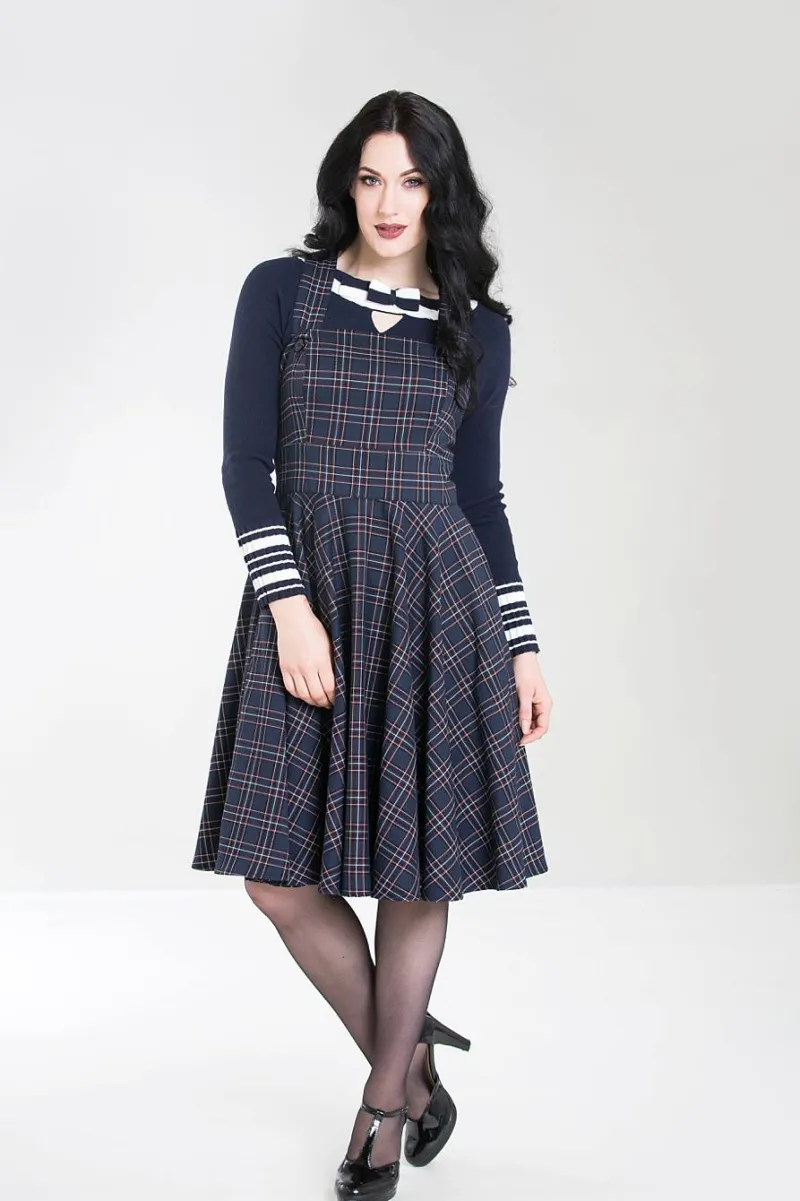 Hell Bunny Dresses|Dresses>Peebles Pinafore Dress Sale Navy