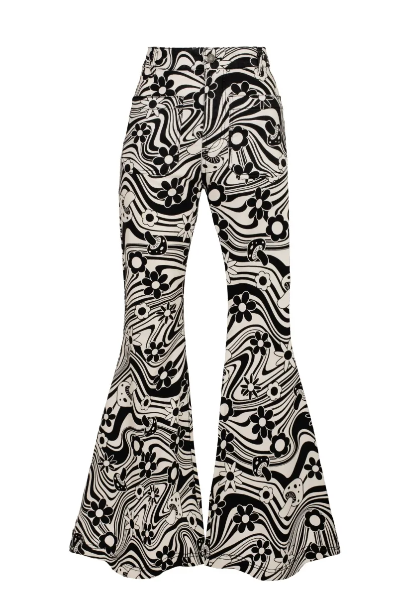 Hell Bunny Trousers & Shorts|Denim>Penny Jeans Ivory