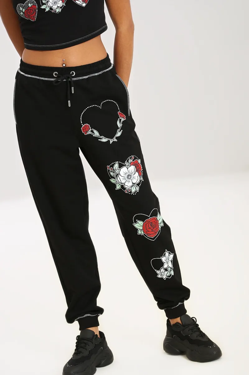 Hell Bunny Trousers & Shorts|Trousers & Shorts>Petal Joggers Black