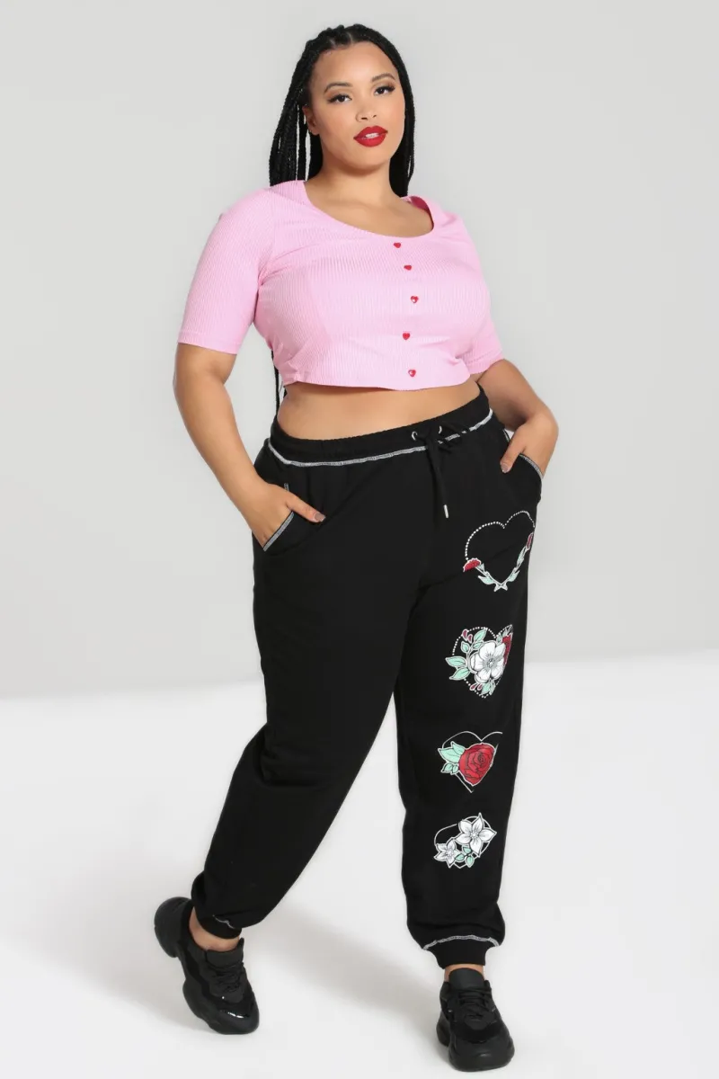 Hell Bunny Trousers & Shorts|Trousers & Shorts>Petal Joggers Black