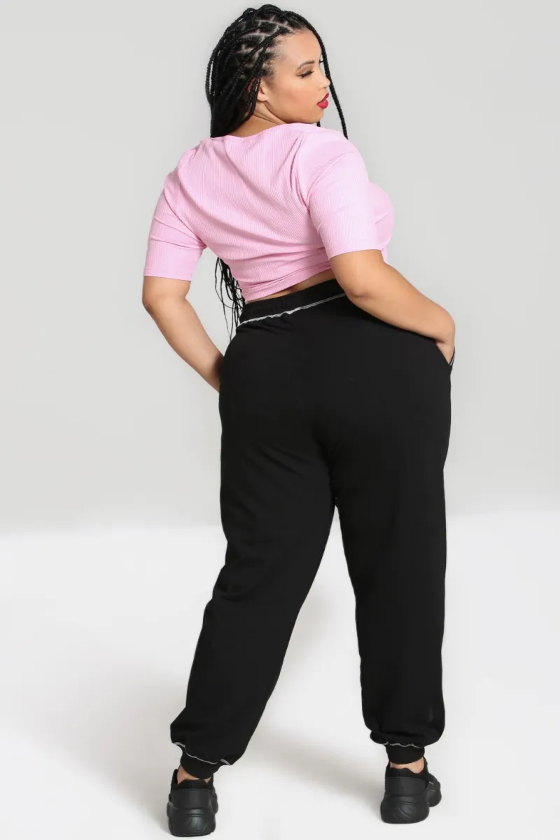 Hell Bunny Trousers & Shorts|Trousers & Shorts>Petal Joggers Black