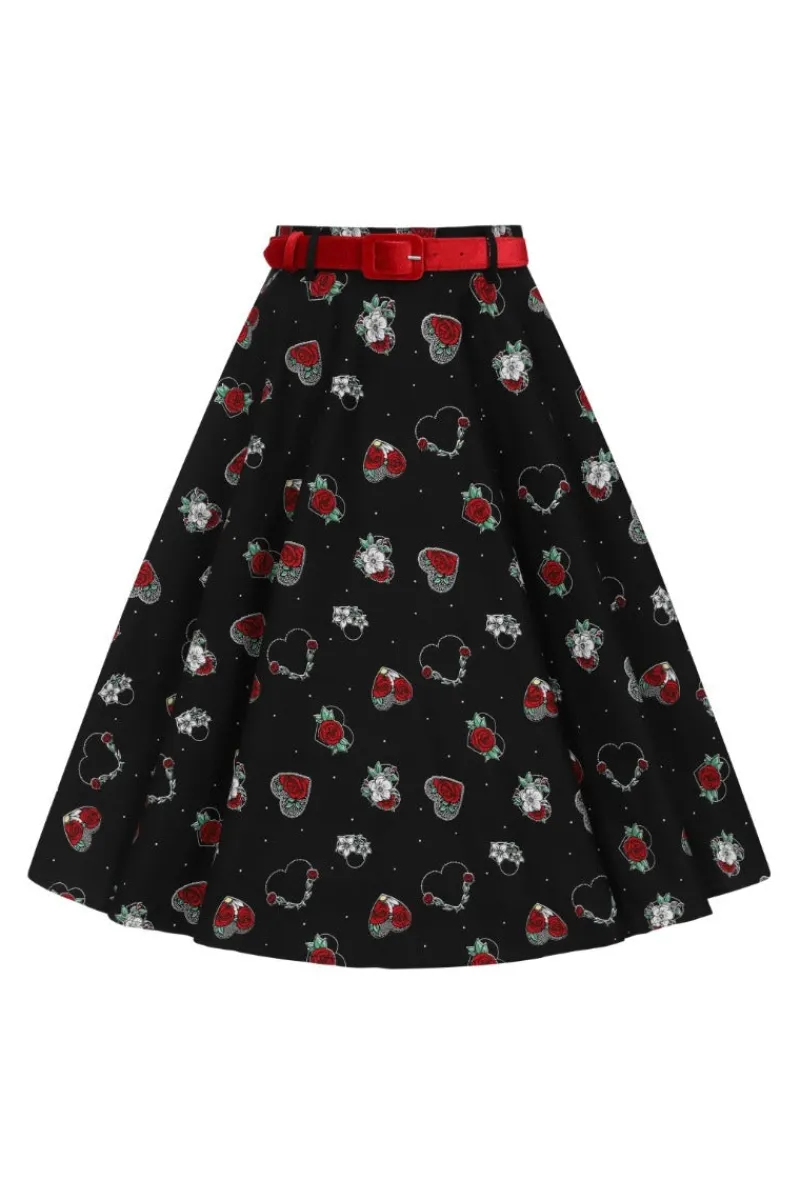 Hell Bunny Skirts|Skirts>Petals 50's Skirt Black