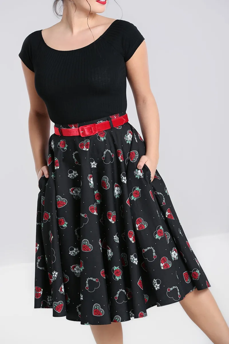 Hell Bunny Skirts|Skirts>Petals 50's Skirt Black
