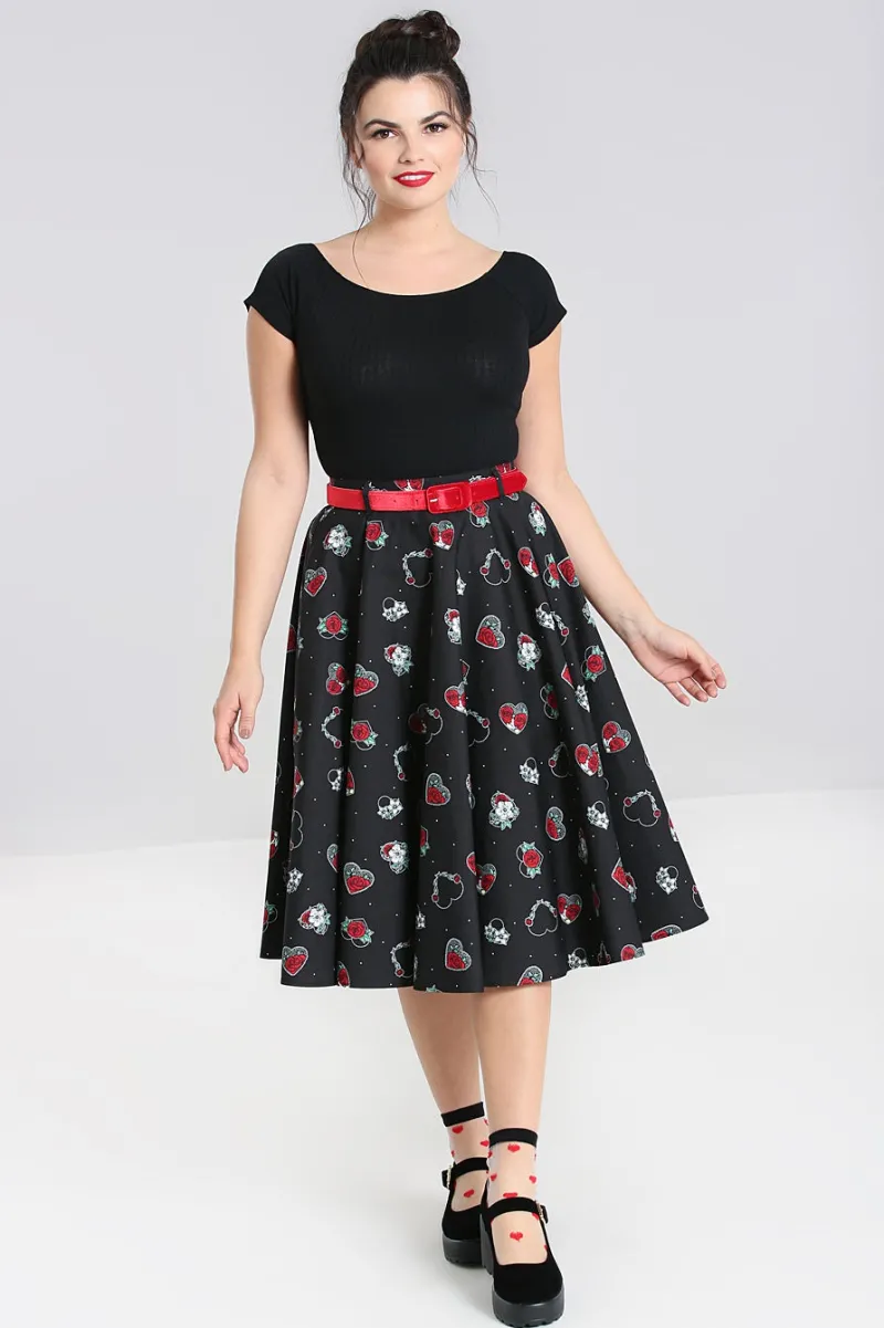 Hell Bunny Skirts|Skirts>Petals 50's Skirt Black