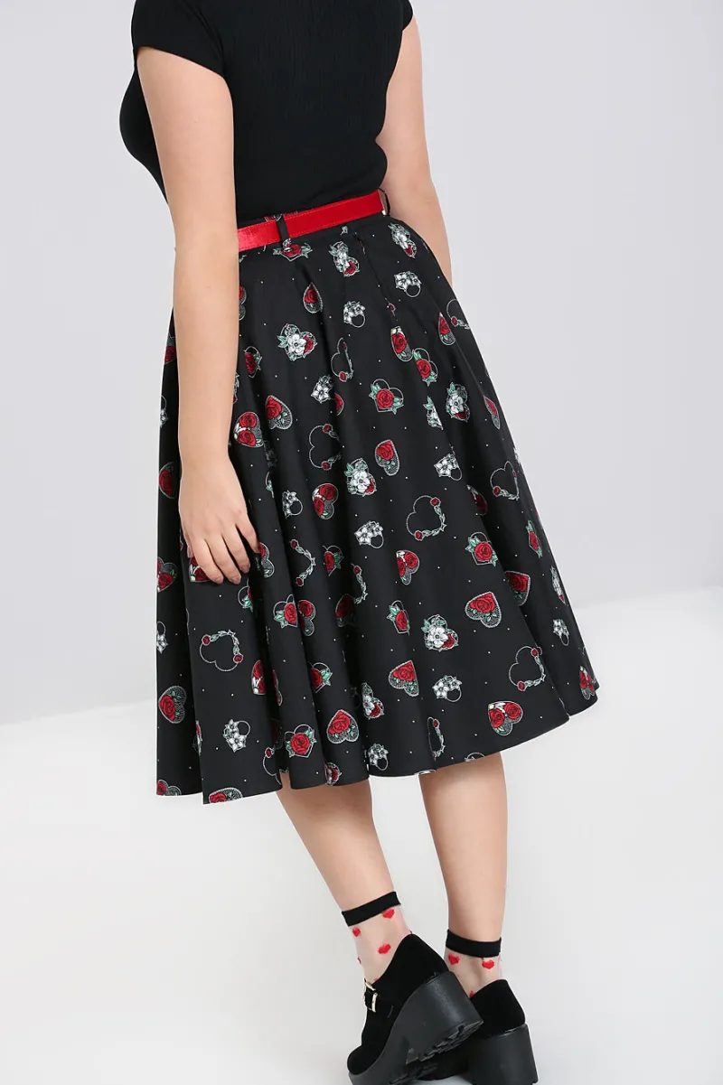 Hell Bunny Skirts|Skirts>Petals 50's Skirt Black