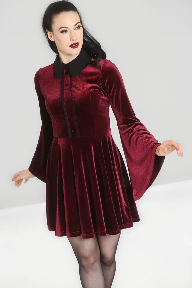 Hell Bunny Dresses|Mini Dresses>Prudence Dress Wine