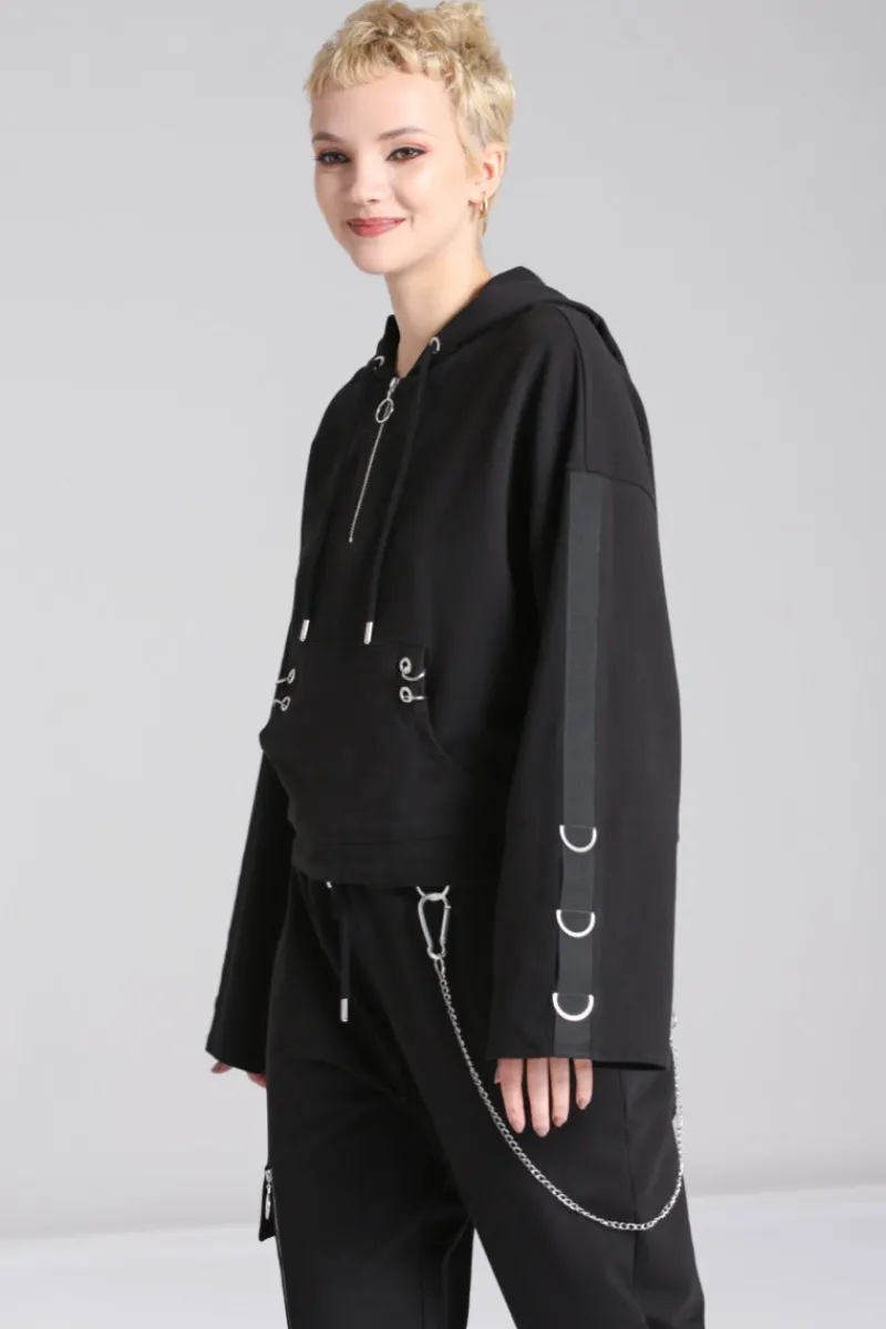 Hell Bunny Tops|Loungewear>Ramona Hoodie Black