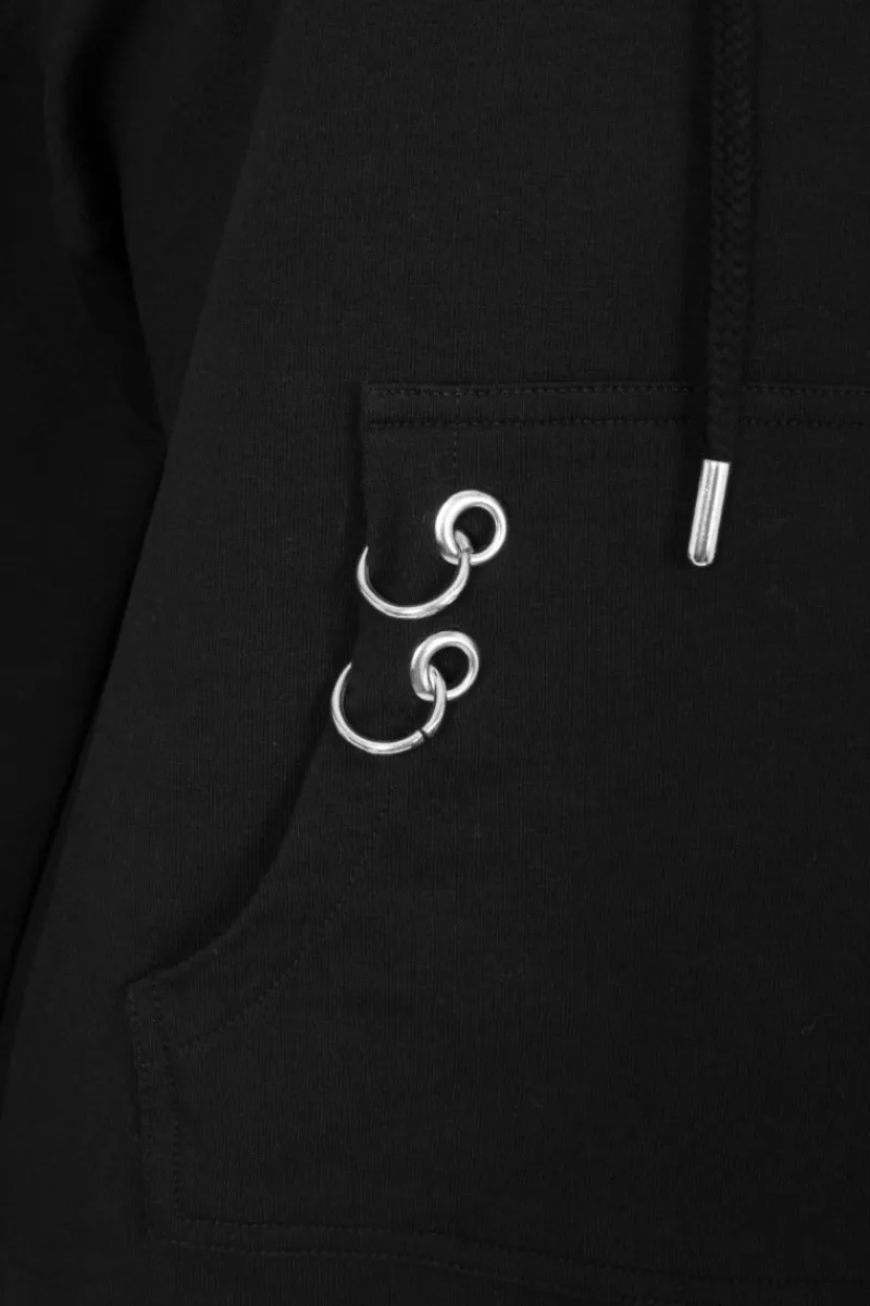 Hell Bunny Tops|Loungewear>Ramona Hoodie Black