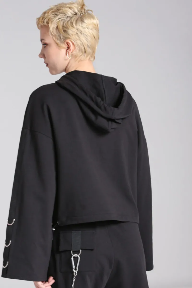 Hell Bunny Tops|Loungewear>Ramona Hoodie Black
