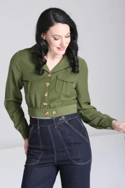 Hell Bunny Coats & Jackets|Coats & Jackets>Ravenwood Jacket Khaki