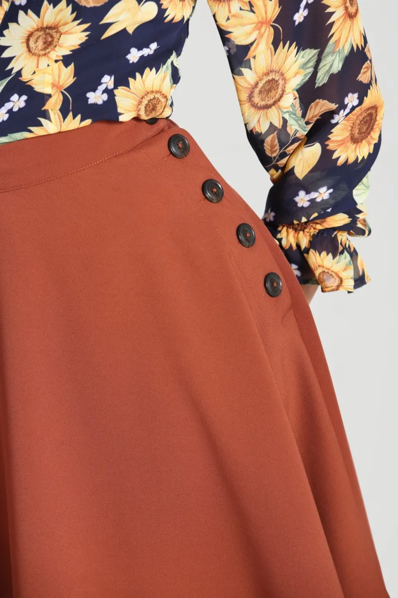 Hell Bunny Skirts|Skirts>Ravenwood Skirt Brown