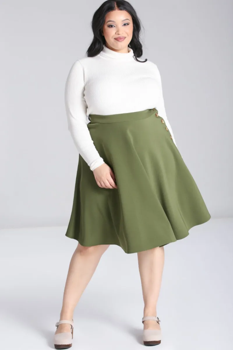 Hell Bunny Skirts|Skirts>Ravenwood Skirt Khaki