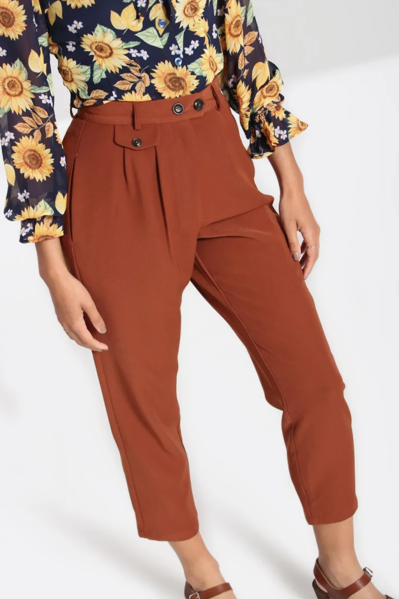 Hell Bunny Trousers & Shorts|Trousers & Shorts>Ravenwood trousers Brown