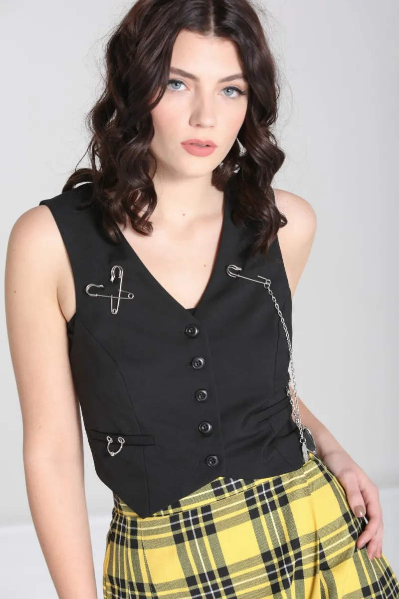 Hell Bunny Tops|Coats & Jackets>Rebellion Waistcoat Black