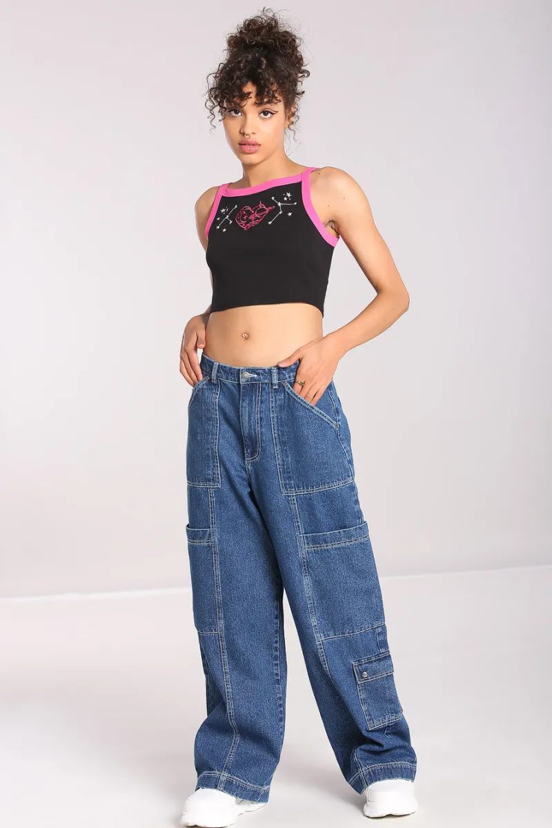 Hell Bunny Trousers & Shorts|Trousers & Shorts>Reese Jeans Blue