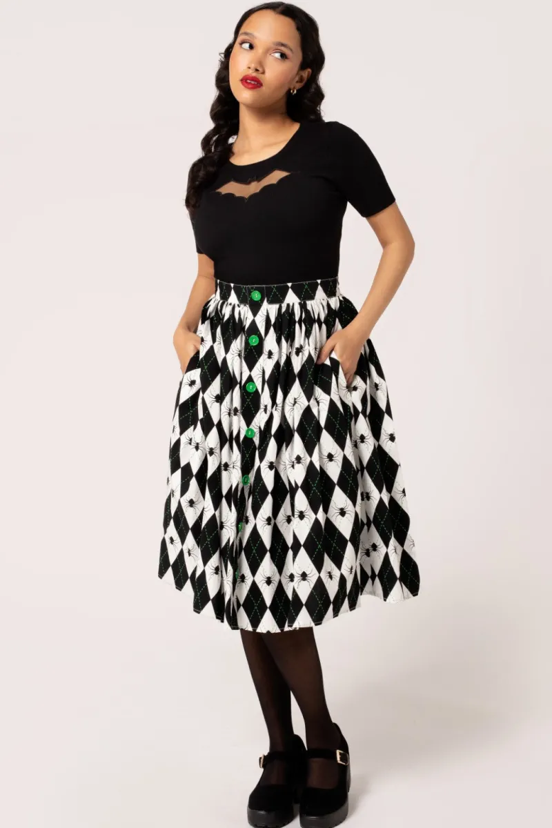 Hell Bunny Skirts|Skirts>Regina Skirt Black/White