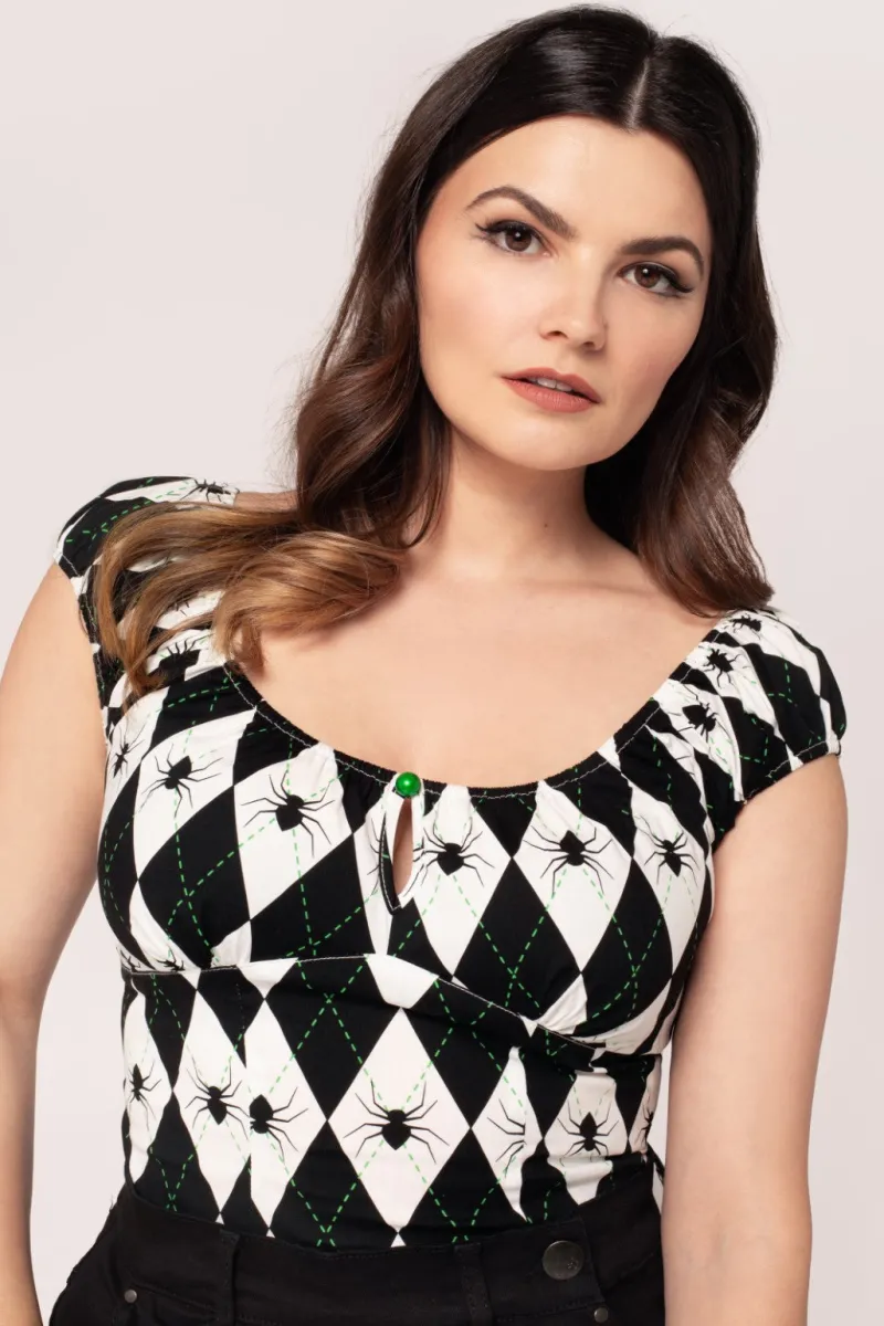 Hell Bunny Tops|Tops>Regina Top Black/White