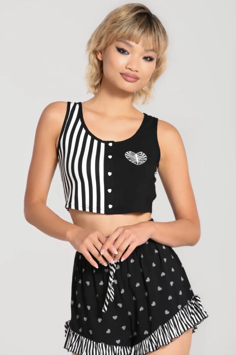 Hell Bunny Tops|Tops>Ribcage Crop Top Black